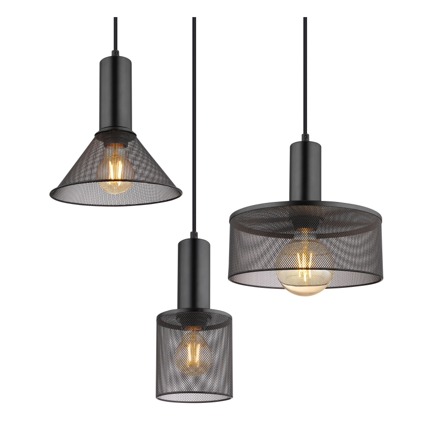 Globo 15648-6H - Hanglamp aan kabel JEDD 6xE27/60W/230V zwart