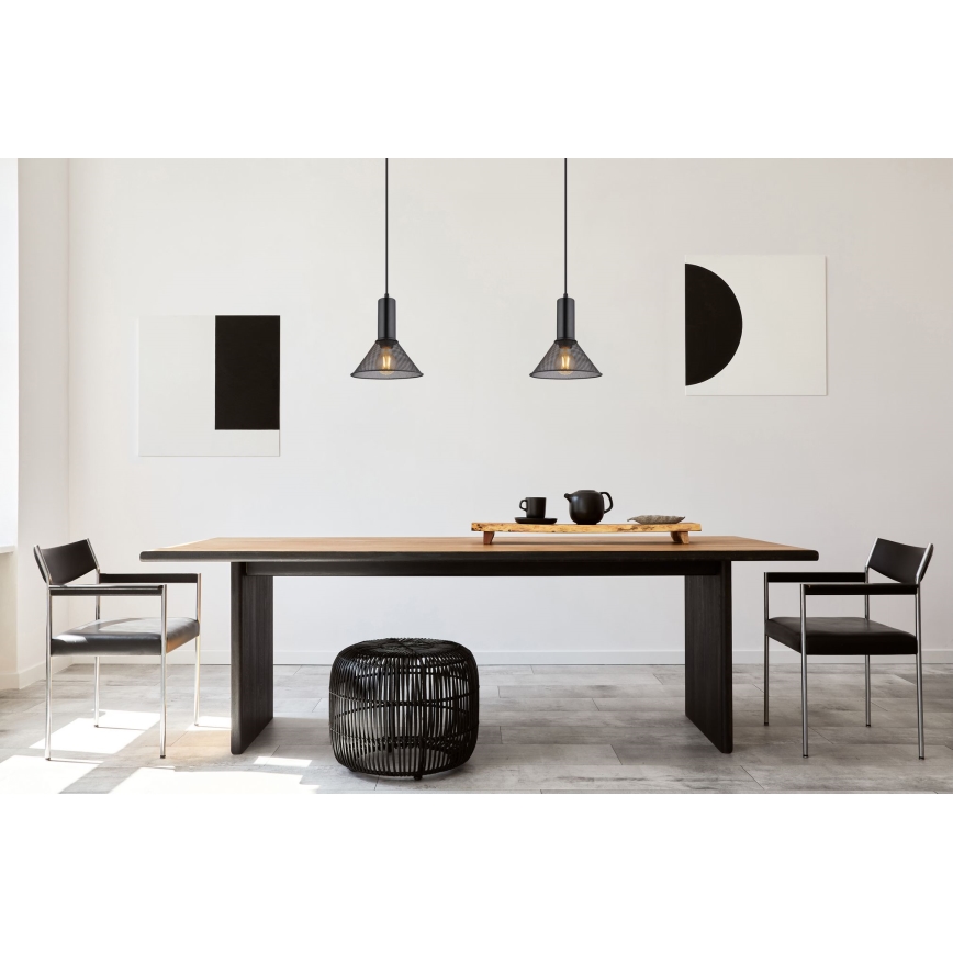 Globo - Hanglamp aan een koord 1xE27/60W/230V zwart