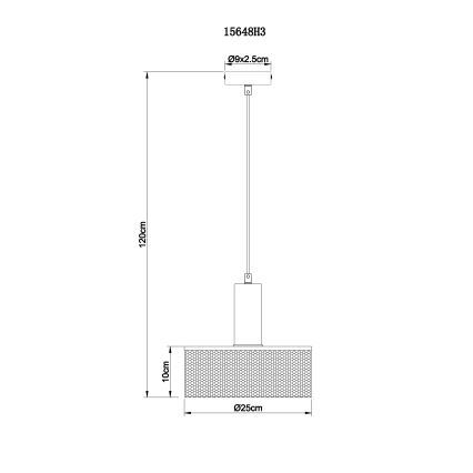 Globo - Hanglamp aan een koord 1xE27/60W/230V zwart