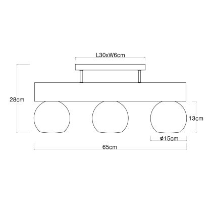 Globo - Plafondlamp 3xE27/40W/230V