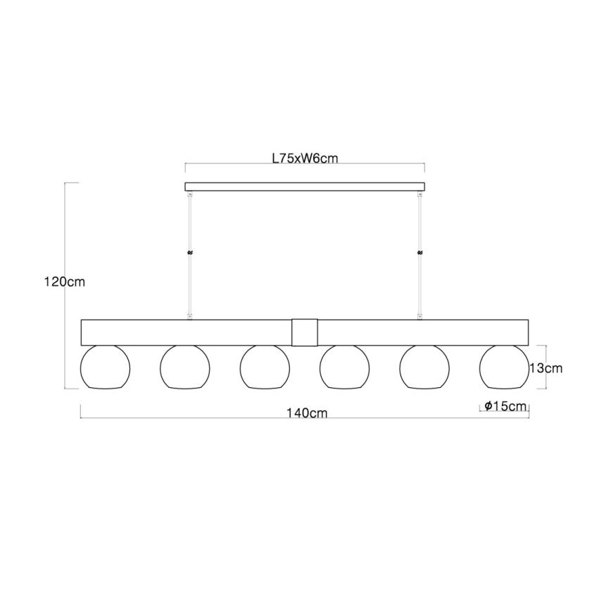 Globo - Hanglamp aan kabel 6xE27/40W/230V