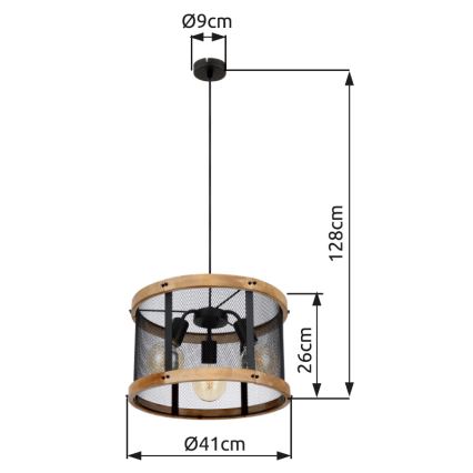 Globo - Hanglamp aan een koord 3xE27/40W/230V diameter 40 cm