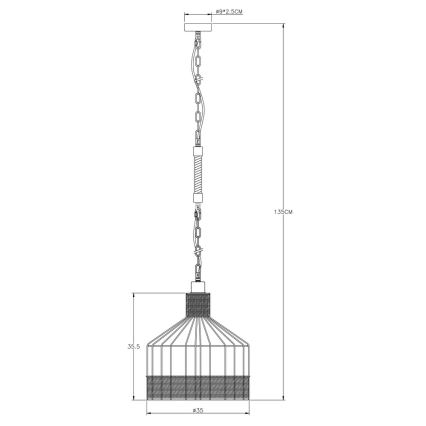 Globo 15674H1 - Hanglamp aan ketting HALIA 1xE27/60W/230V