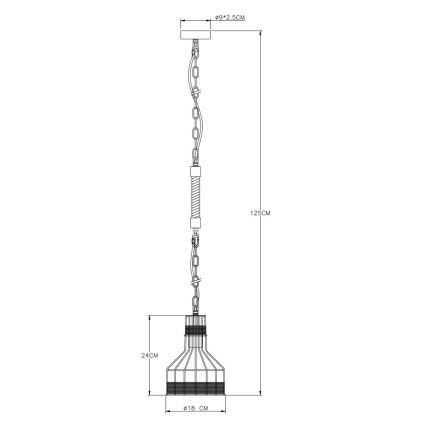 Globo 15675H - Hanglamp aan ketting HALIA 1xE27/60W/230V