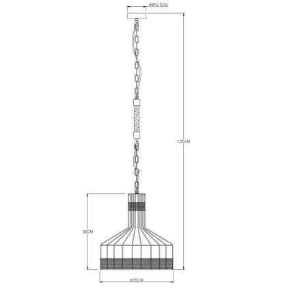 Globo 15675H1 - Hanglamp aan ketting HALIA 1xE27/60W/230V
