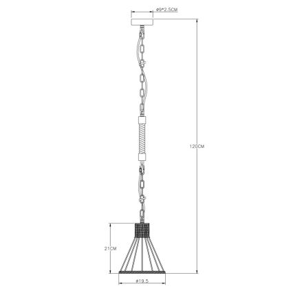 Globo 15676H - Hanglamp aan ketting HALIA 1xE27/60W/230V