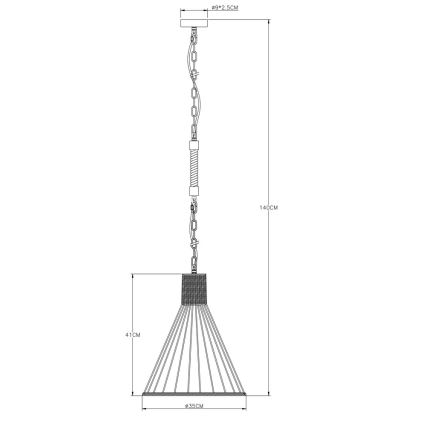 Globo 15676H1 - Hanglamp aan ketting HALIA 1xE27/60W/230V