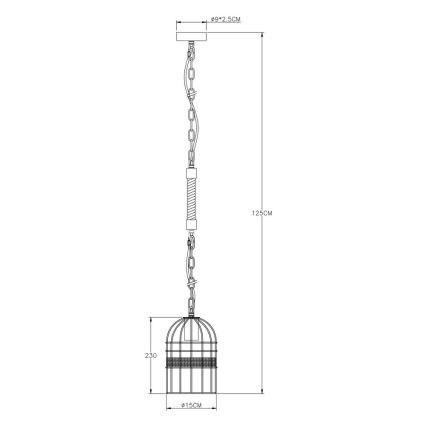 Globo 15677H - Hanglamp aan ketting HALIA 1xE27/60W/230V