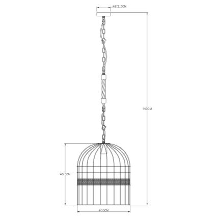 Globo 15677H1 - Hanglamp aan ketting HALIA 1xE27/60W/230V