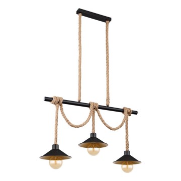 Globo 15690-3H - Hanglamp DIANA aan kabel, 3x E27/60W/230V, zwart
