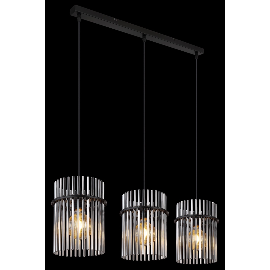Globo - Hanglamp aan een koord 3xE27/60W/230V zwart
