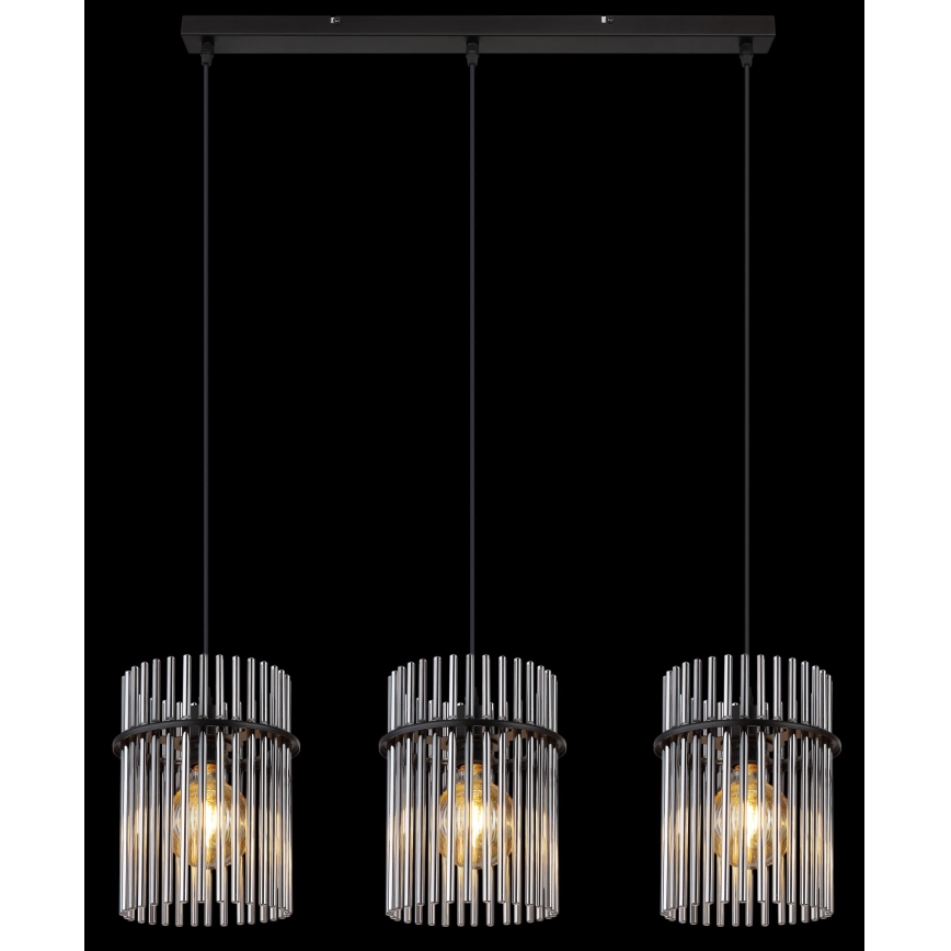Globo - Hanglamp aan een koord 3xE27/60W/230V zwart