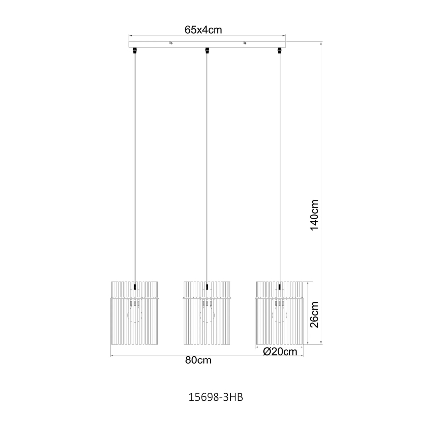 Globo - Hanglamp aan kabel 3xE27/60W/230V