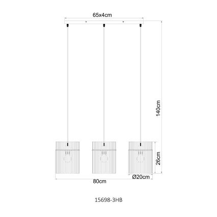 Globo - Hanglamp aan kabel 3xE27/60W/230V