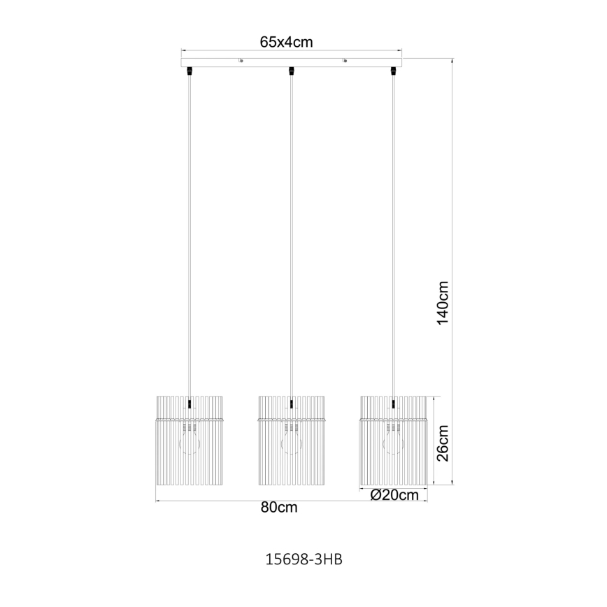 Globo - Hanglamp aan kabel 3xE27/60W/230V
