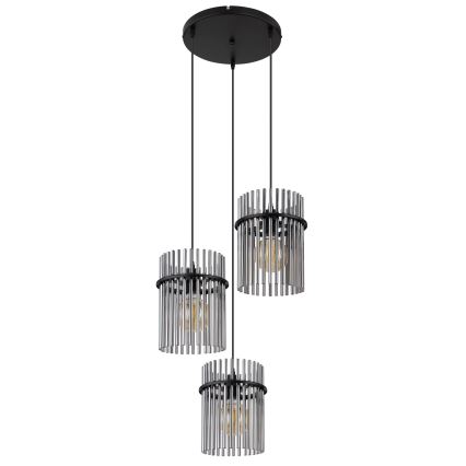 Globo - Hanglamp aan een koord 3xE27/60W/230V diameter 47 cm zwart