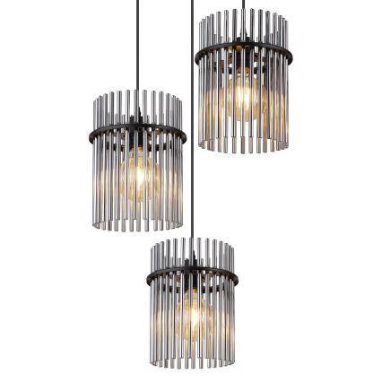 Globo - Hanglamp aan een koord 3xE27/60W/230V diameter 47 cm zwart