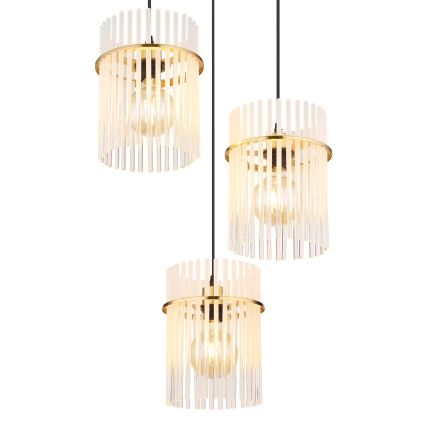 Globo - Hanglamp aan een koord 3xE27/60W/230V diameter 47 cm goud