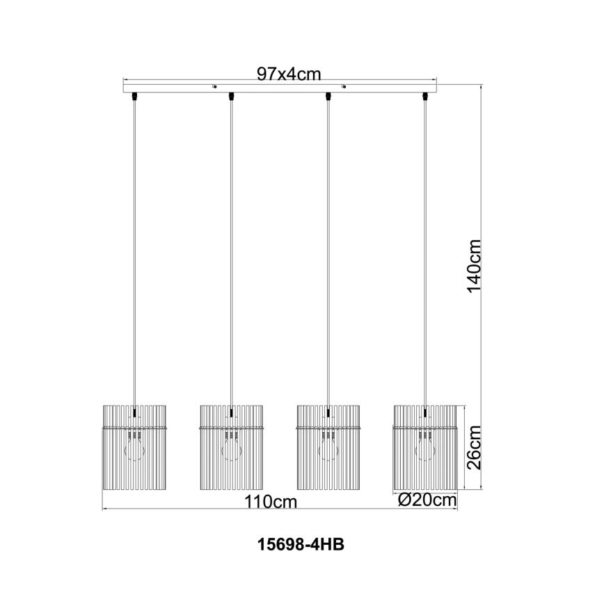 Globo - Hanglamp aan kabel 4xE27/60W/230V
