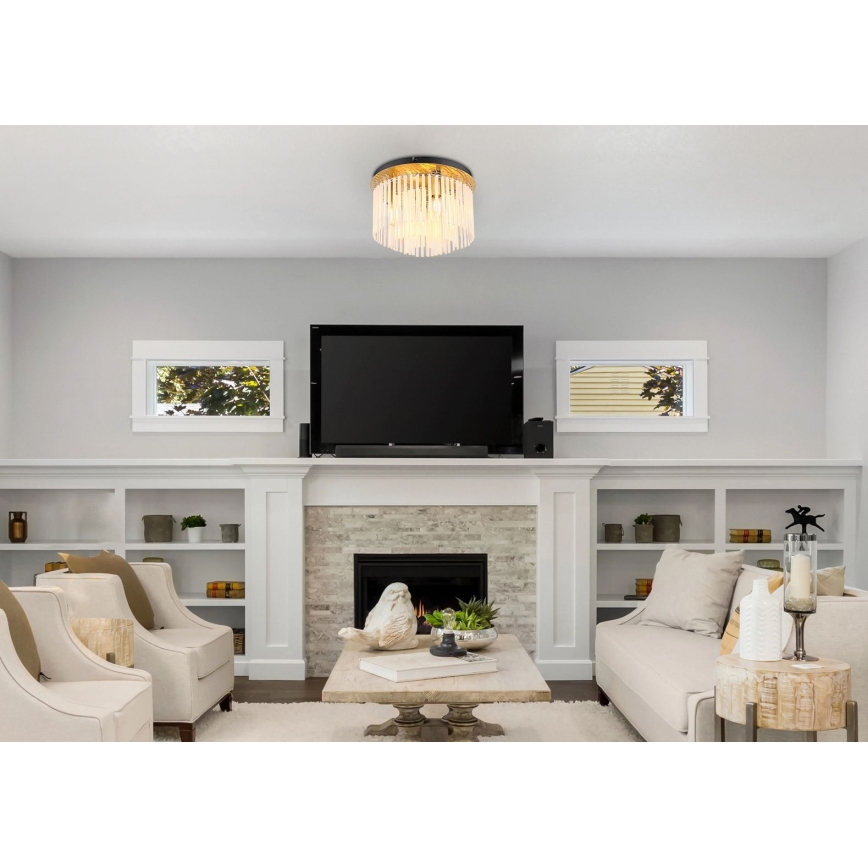 Globo - Plafondlamp 5xE14/40W/230V Ø 32 cm goudkleurig