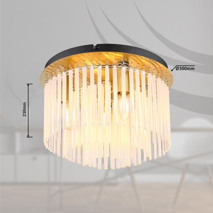 Globo - Plafondlamp 5xE27/60W/230V diameter 32 cm goud