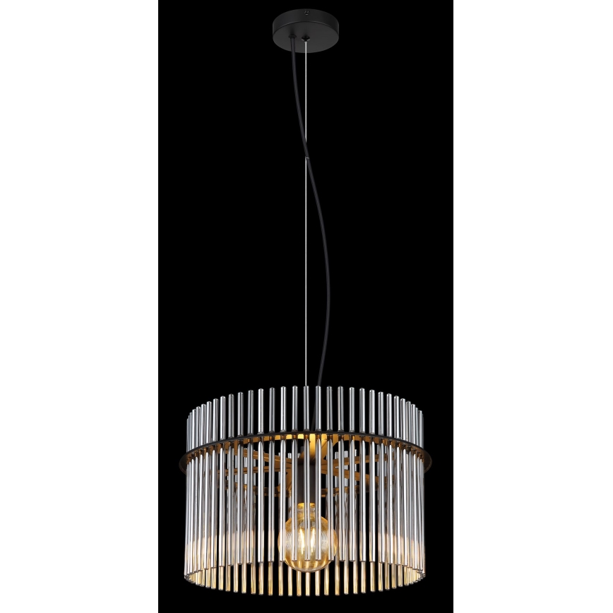 Globo - Hanglamp aan een koord 1xE27/60W/230V diameter 40 cm zwart