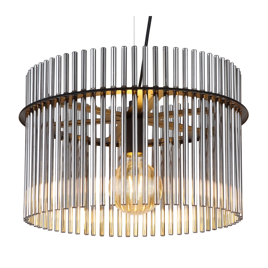 Globo - Hanglamp aan een koord 1xE27/60W/230V diameter 40 cm zwart
