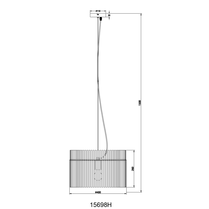 Globo - Hanglamp aan een koord 1xE27/60W/230V diameter 40 cm zwart