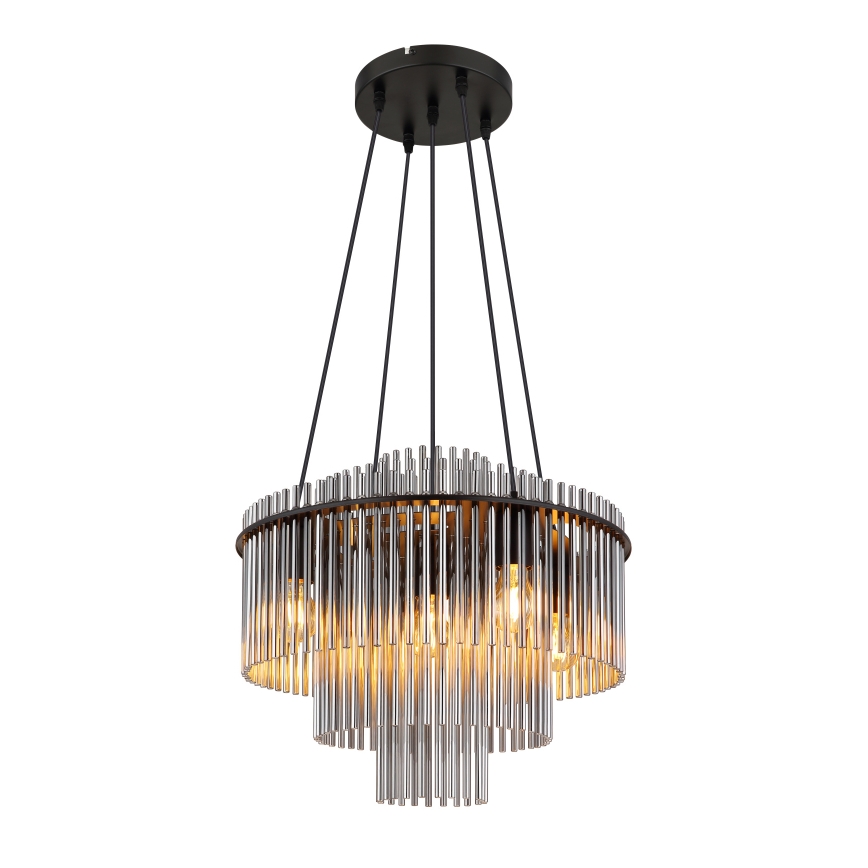 Globo - Hanglamp met kabel 5xE27/60W/230V zwart