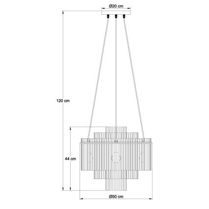 Globo - Hanglamp aan kabel 5xE27/60W/230V goud