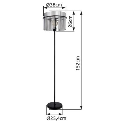 Globo - Staande lamp 1xE27/60W/230V zwart