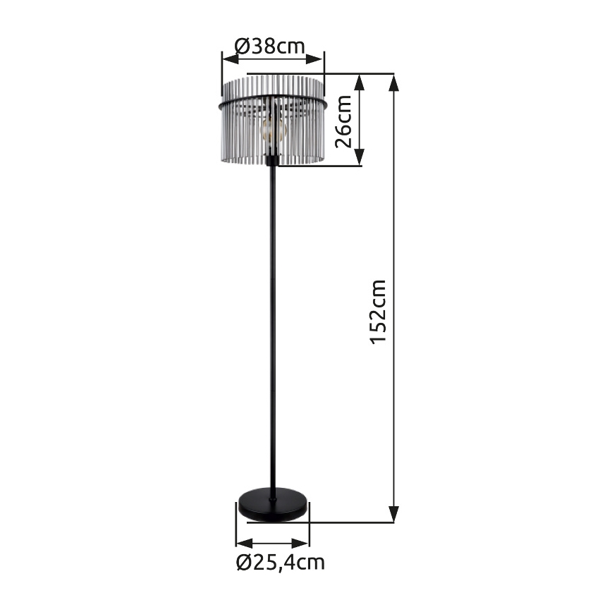 Globo - Staande lamp 1xE27/60W/230V zwart