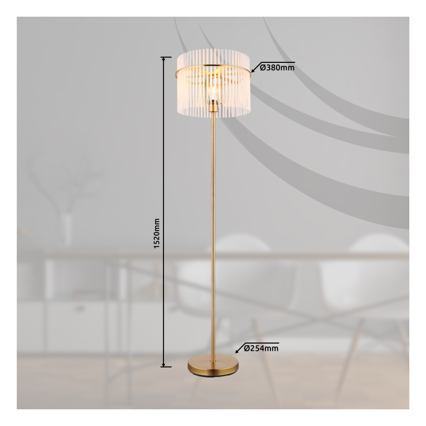 Globo - Staande lamp 1xE27/60W/230V goud