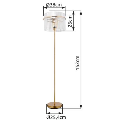 Globo - Staande lamp 1xE27/60W/230V goud