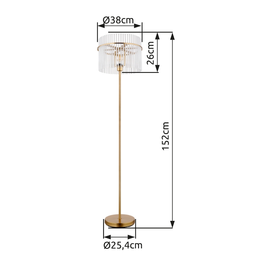 Globo - Staande lamp 1xE27/60W/230V goud