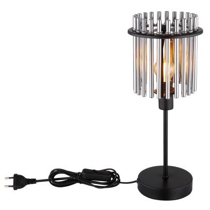 Globo - Tafellamp 1xE14/40W/230V diameter 15 cm zwart