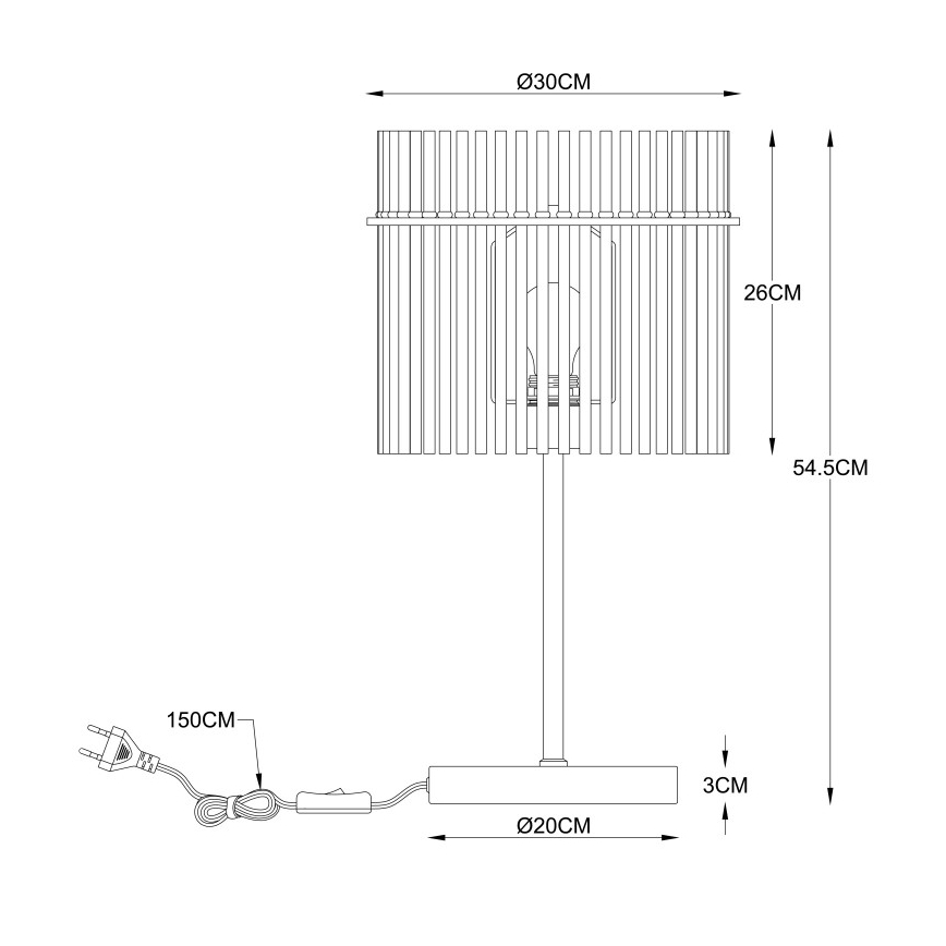 Globo - Tafellamp 1xE27/60W/230V Ø 30 cm zwart