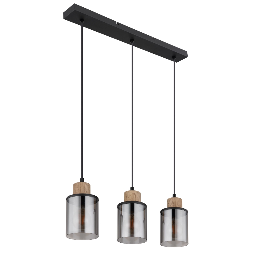 Globo - Hanglamp aan een koord 3xE27/15W/230V eiken
