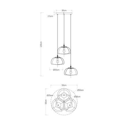 Globo - Hanglamp aan een koord 3xE14/40W/230V