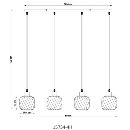 Globo - Hanglamp aan een koord 4xE27/25W/230V