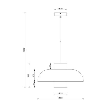 Globo - Hanglamp aan snoer 1xE27/60W/230V zwart