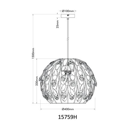 Globo - Hanglamp aan een koord 1xE27/40W/230V diameter 40 cm