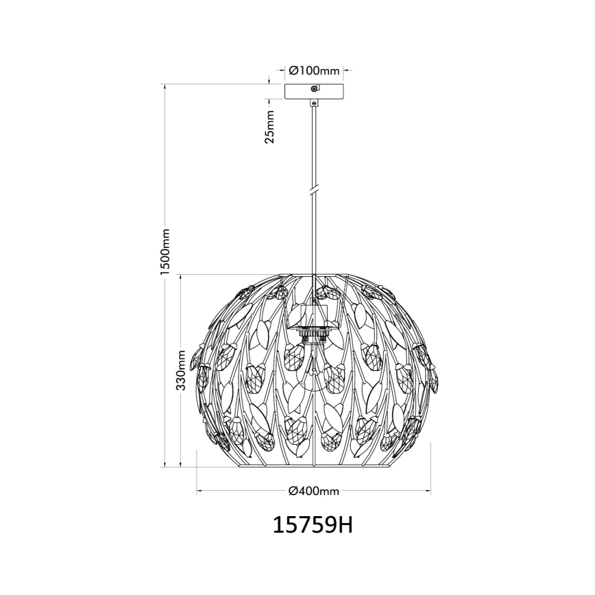 Globo - Hanglamp aan een koord 1xE27/40W/230V diameter 40 cm