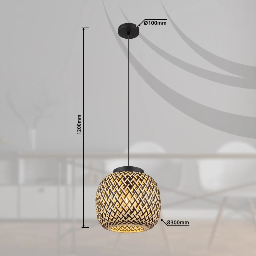Globo 15766H1 - Hanglamp aan een koord COLLY 1xE27/15W/230V diameter 30 cm
