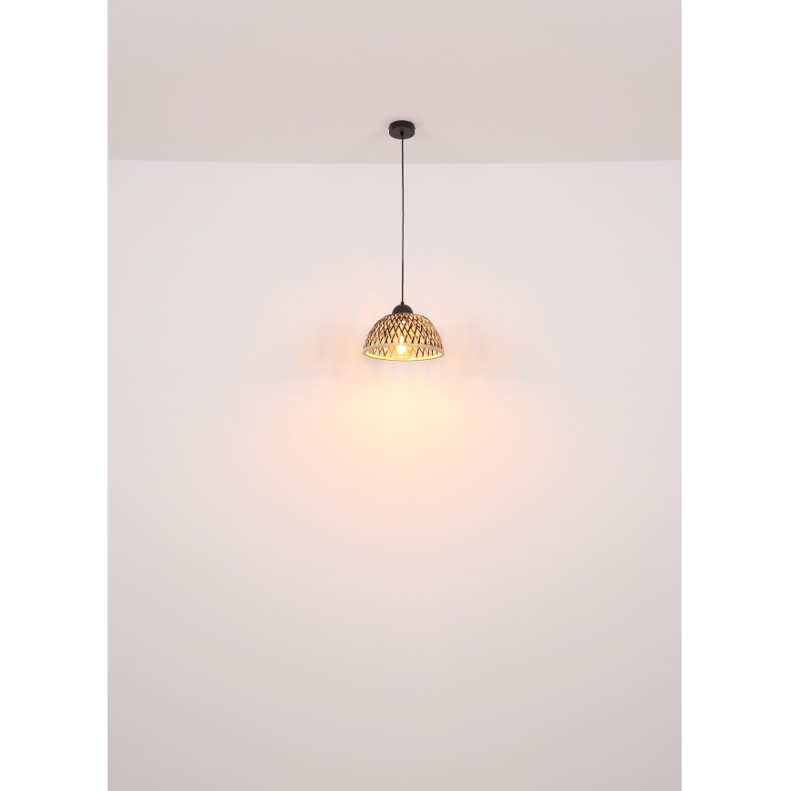 Globo - Hanglamp aan een koord 1xE27/15W/230V bamboe