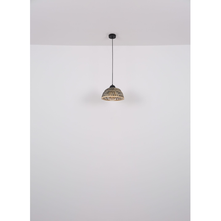 Globo - Hanglamp aan een koord 1xE27/15W/230V bamboe