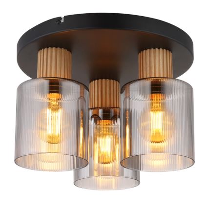 Globo - Bevestigde hanglamp 3xE27/25W/230V zwart diameter 30 cm