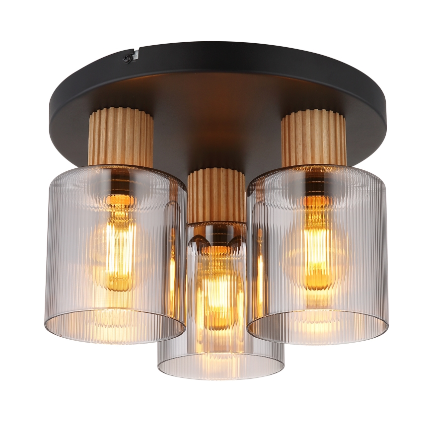 Globo - Bevestigde hanglamp 3xE27/25W/230V zwart diameter 30 cm