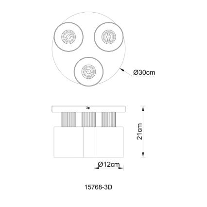 Globo - Bevestigde hanglamp 3xE27/25W/230V zwart diameter 30 cm