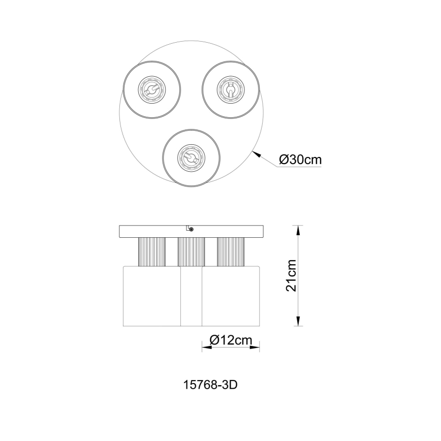 Globo - Bevestigde hanglamp 3xE27/25W/230V zwart diameter 30 cm
